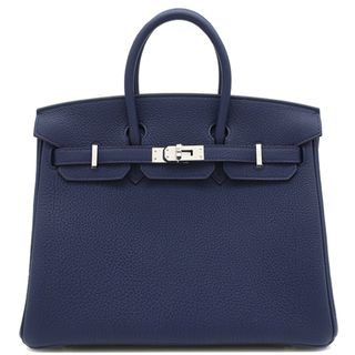 エルメス(Hermes)のエルメス HERMES ハンドバッグ バーキン25 トゴ ブルーネイビー シルバー金具 新品 未使用 紺  W刻印（2024年購入） 【箱】【中古】(ハンドバッグ)