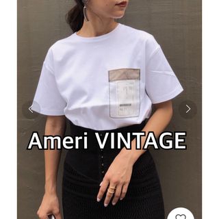 アメリヴィンテージ(Ameri VINTAGE)のAmeri VINTAGEアメリヴィンテージ　タグポケットコットンTシャツ★白(Tシャツ(半袖/袖なし))