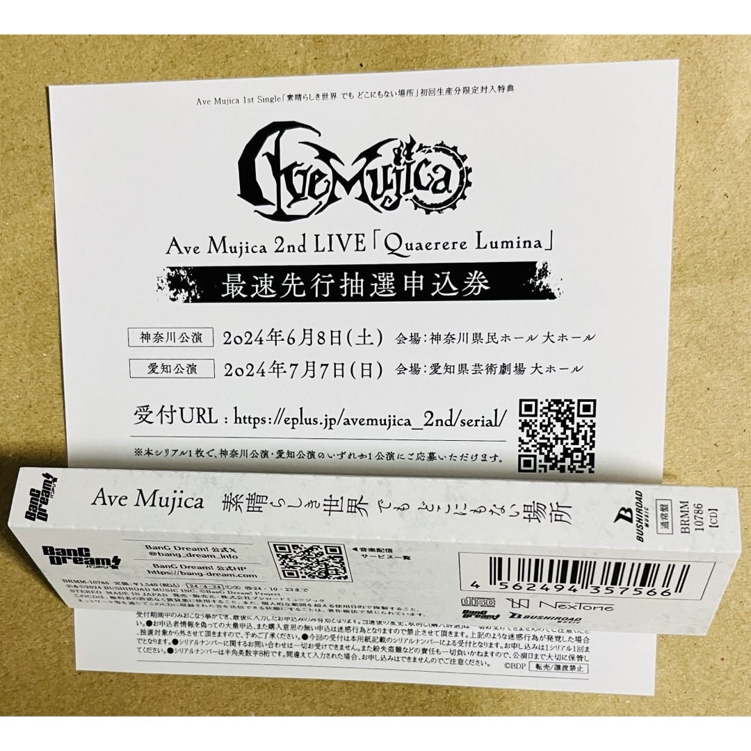 Ave Mujica 2nd LIVE 最速先行抽選申込券 チケットのイベント(声優/アニメ)の商品写真