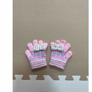 幼児 手袋 ピンク ハート リボン(手袋)