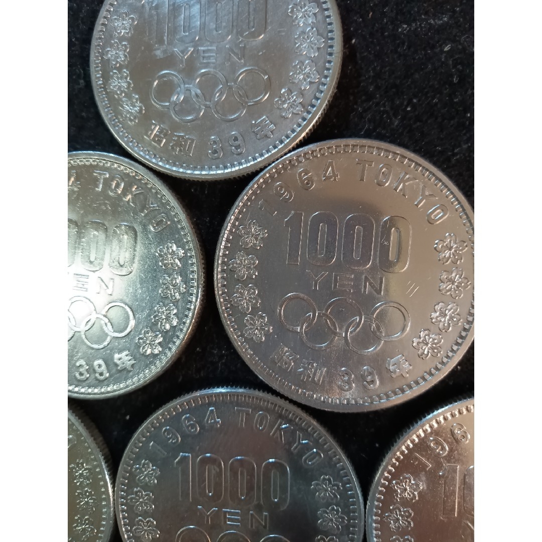 銀貨　東京オリンピック1.000円銀貨　silver925　汚れ少なく綺麗 ６枚 エンタメ/ホビーの美術品/アンティーク(金属工芸)の商品写真