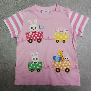 ミキハウス(mikihouse)の【美品】MIKIHOUSE   半袖Tシャツ  女の子  ワッペン(Ｔシャツ)