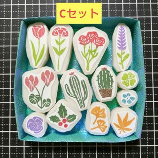 消しゴムはんこ　Cセット　お得花シリーズ(はんこ)