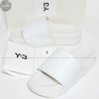 ワイスリー(Y-3)の27.5 Y-3 ヨウジヤマモト アディダス スライド 白 レザー サンダル(サンダル)