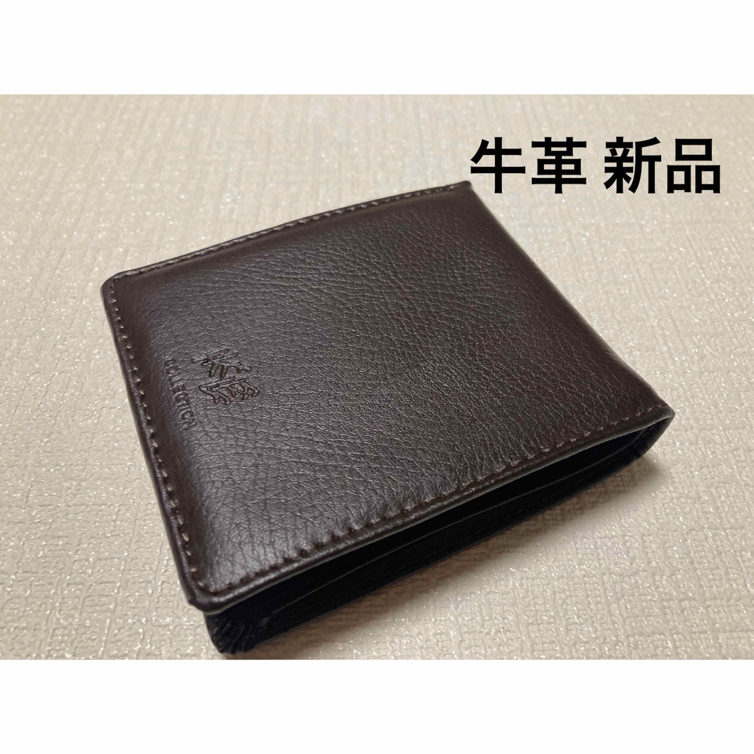 新品 使い勝手good 牛革 ベーシック定番 メンズ 折り財布 チョコ系 メンズのファッション小物(折り財布)の商品写真