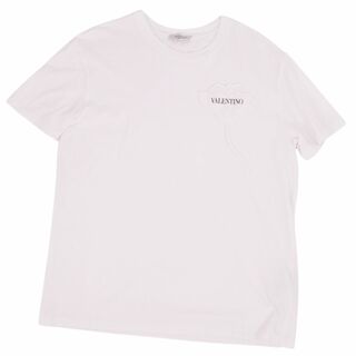 美品 ヴァレンティノ VALENTINO Tシャツ カットソー 半袖 ショートスリーブ ロゴ 花柄 トップス メンズ M ホワイト