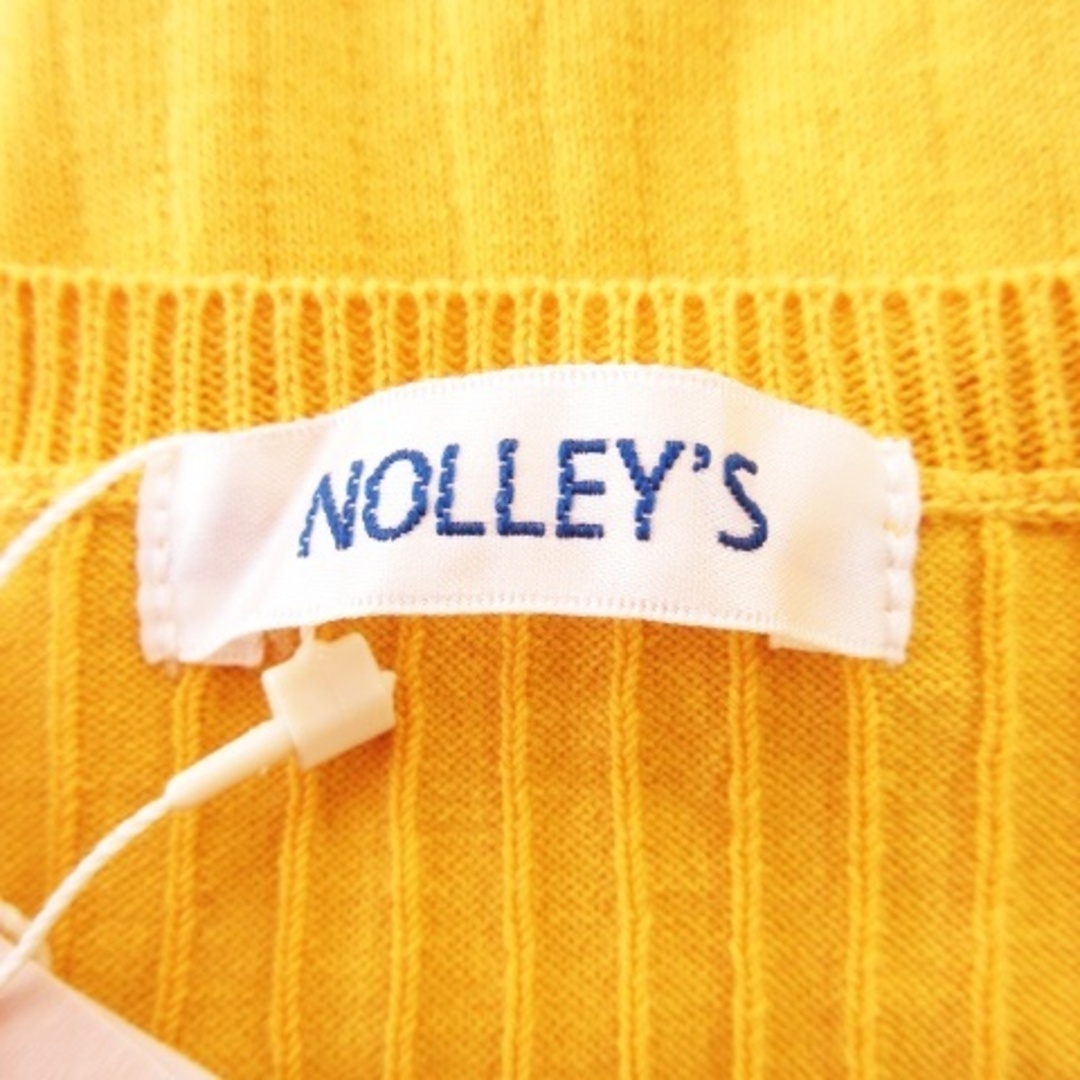 NOLLEY'S(ノーリーズ)のノーリーズ カットソー ニットソー リブ ノースリーブ シャリ感 38 黄 レディースのトップス(カットソー(半袖/袖なし))の商品写真