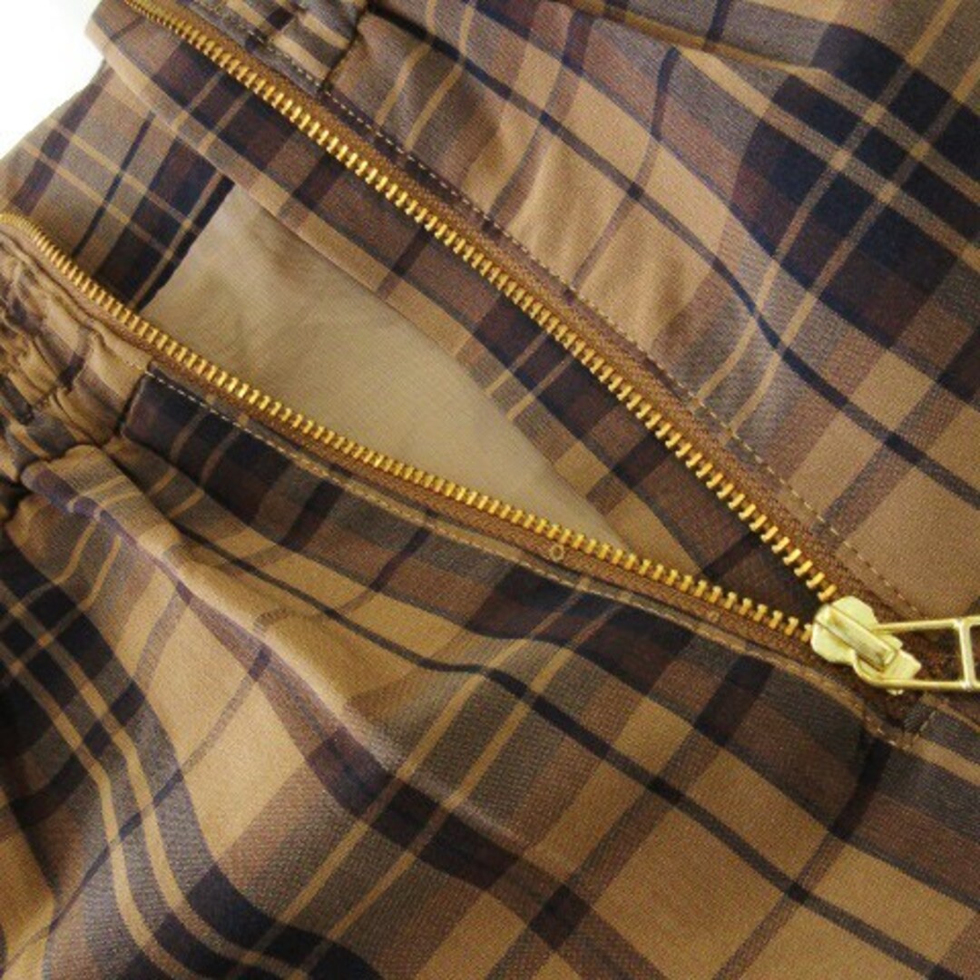 Rope' Picnic(ロペピクニック)のロペピクニック スカート フレア ロング ハイウエスト 切替 チェック 36 茶 レディースのスカート(ロングスカート)の商品写真
