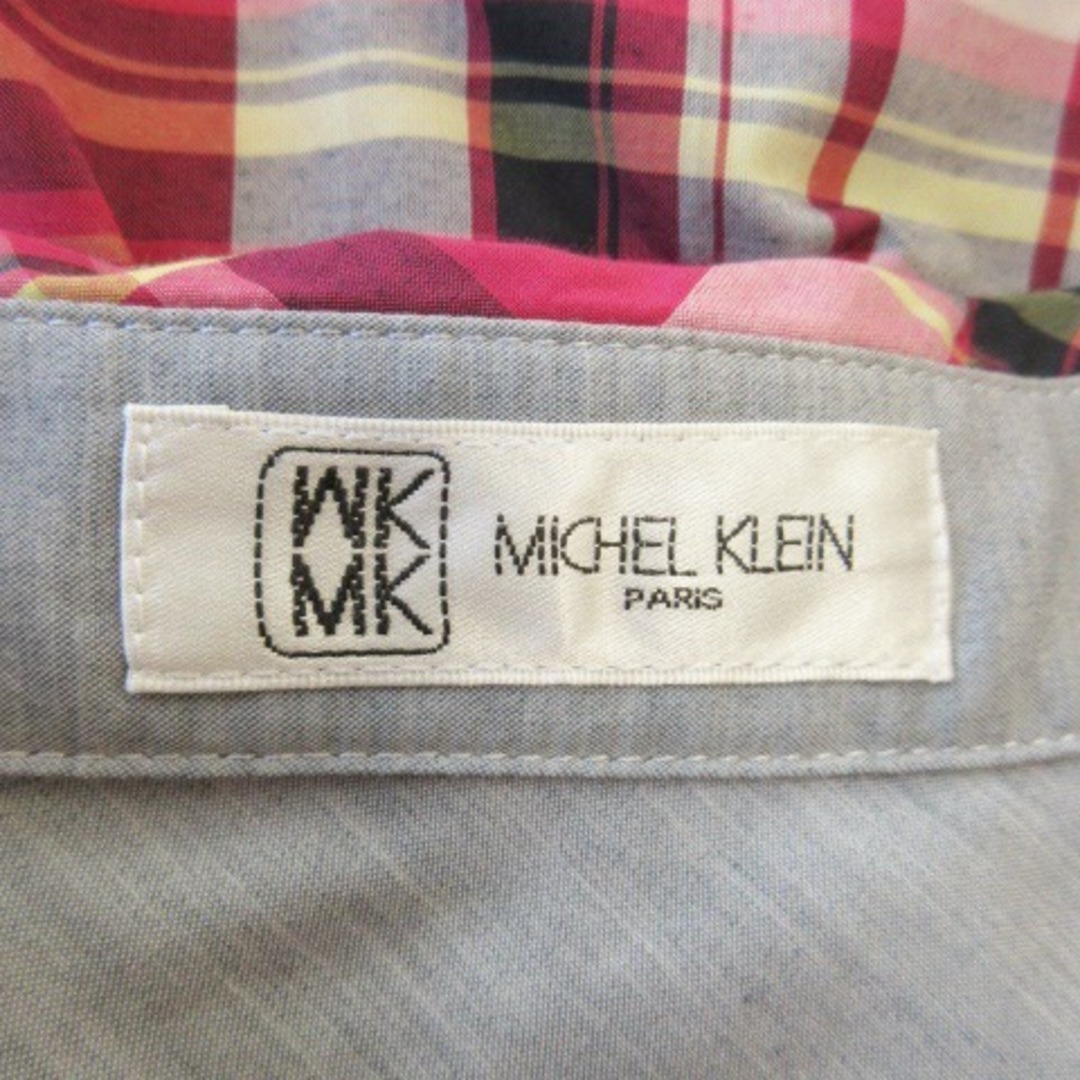 MK MICHEL KLEIN(エムケーミッシェルクラン)のエムケーミッシェルクラン シャツ スキッパー 七分袖 チェック 38 ピンク レディースのトップス(その他)の商品写真