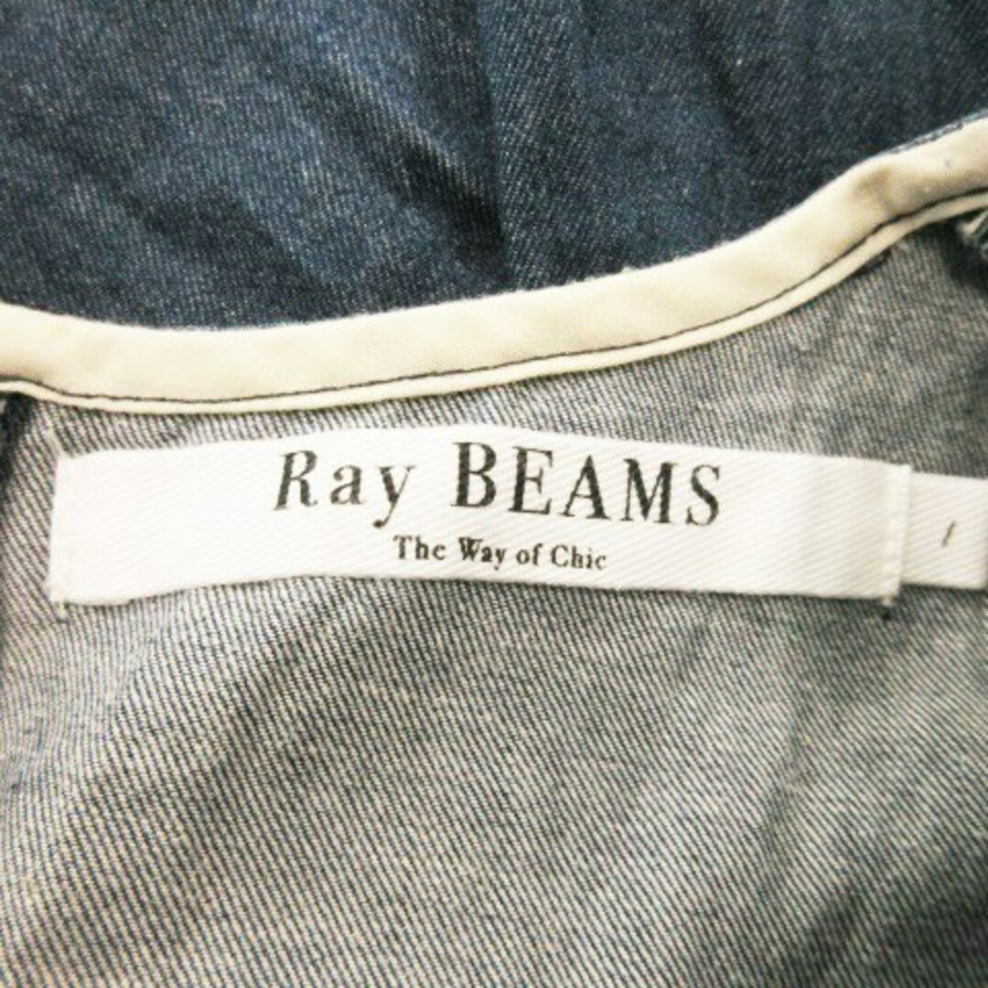 Ray BEAMS(レイビームス)のレイビームス カットソー ダンガリー 長袖 ヨーク切替 ピンタック 1 青 レディースのトップス(カットソー(長袖/七分))の商品写真