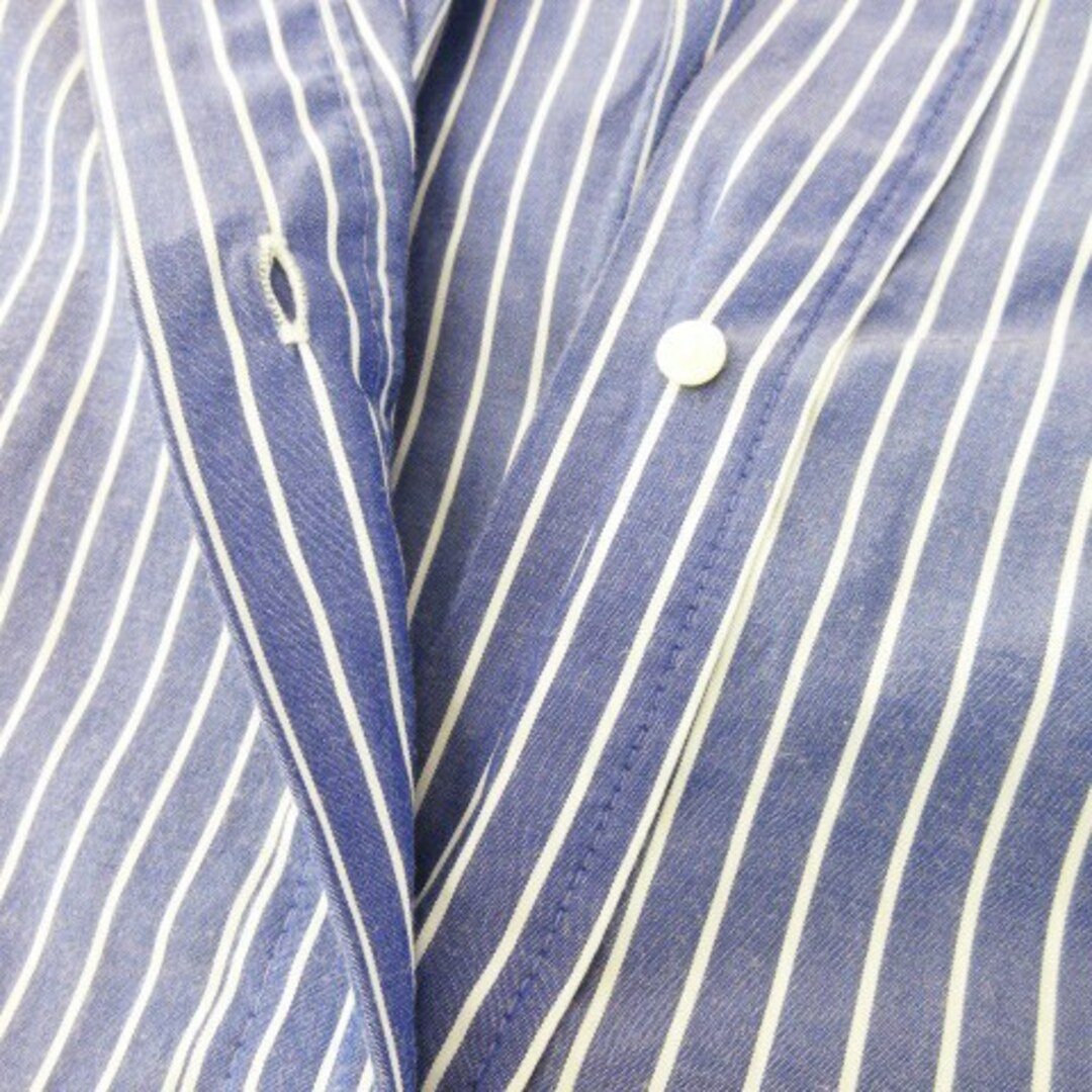 ザラウーマン ブラウス シャツ スキッパー 五分袖 花刺繍 ストライプ XS 青 レディースのトップス(その他)の商品写真
