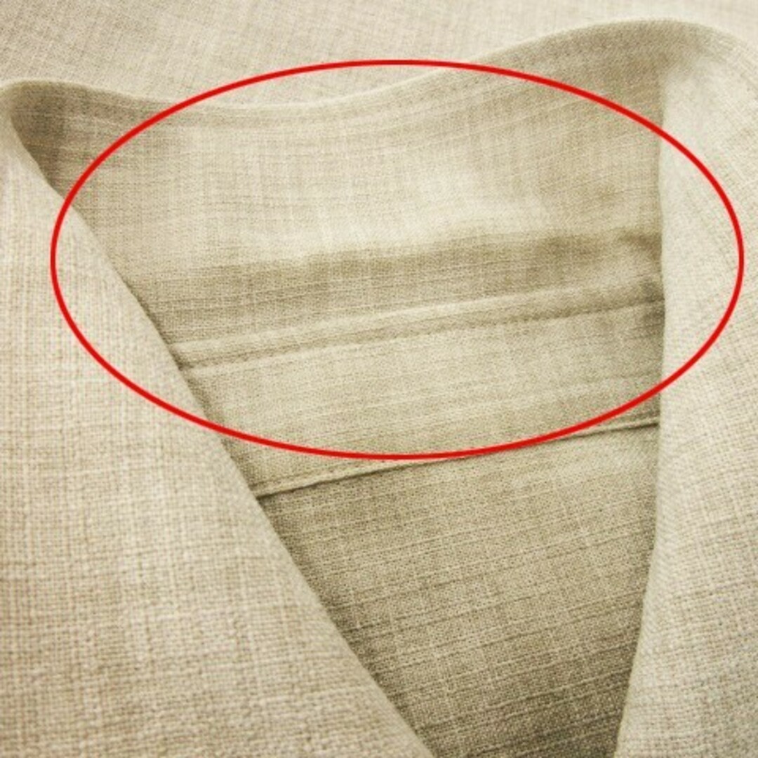 JEANASIS(ジーナシス)のジーナシス シャツ 半袖 オーバーサイズ リネンライク ショート丈 F ベージュ レディースのトップス(シャツ/ブラウス(半袖/袖なし))の商品写真