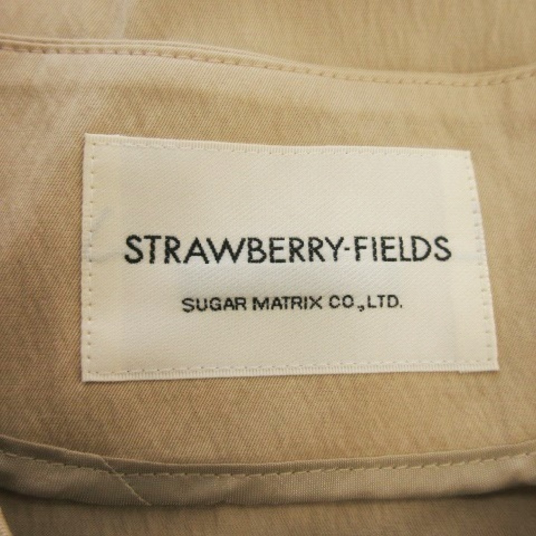 STRAWBERRY-FIELDS(ストロベリーフィールズ)のストロベリーフィールズ ジャケット ノーカラー ストレッチ とろみ ベージュ レディースのジャケット/アウター(その他)の商品写真