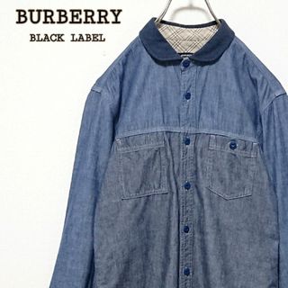 バーバリーブラックレーベル(BURBERRY BLACK LABEL)のバーバリー ブラックレーベル ホース 刺繍 ロゴ ノバチェック 長袖 シャツ(シャツ)