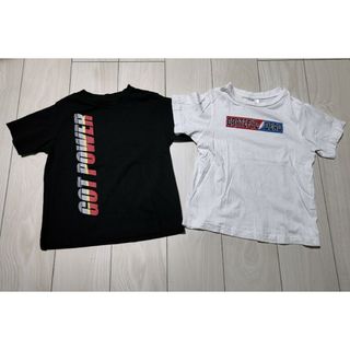 ジーユー(GU)のGU 半袖 Tシャツ 黒 白 男の子 130(Tシャツ/カットソー)