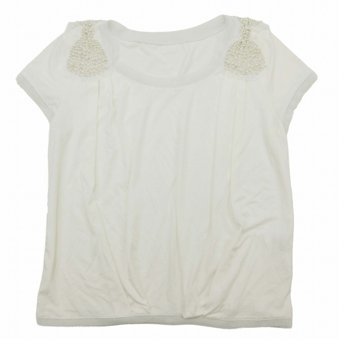 デュアルヴュー DUAL VIEW ビーズ 装飾 ストレッチ カットソー レディースのトップス(Tシャツ(半袖/袖なし))の商品写真