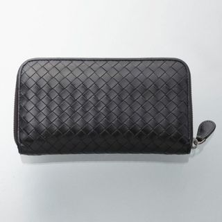 ボッテガヴェネタ(Bottega Veneta)のK3782M ボッテガ イントレ 本革 黒 ラウンドジップ 長財布 ITALY製(長財布)