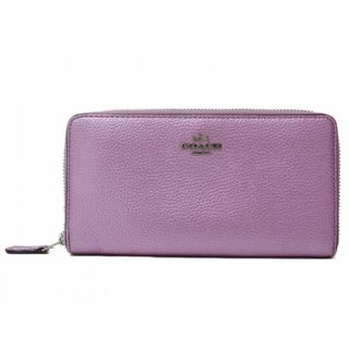 コーチ(COACH)のCOACH　コーチ　ラウンドファスナー長財布　ウォレット　F20145　メタリックパープル系　紫　メンズ　レディース　ユニセックス　ギフト　プレゼント包装可【中古】松前R56号店(財布)