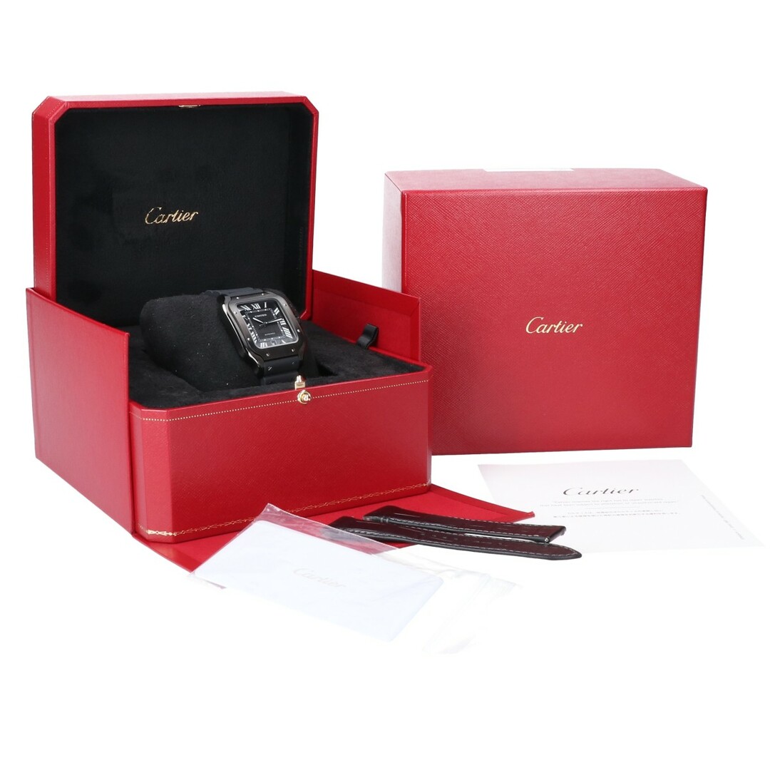 Cartier(カルティエ)のカルティエ 美品 SWWA0039 サントス ドゥ カルティエ ウォッチLM ブラックスティール 自動巻き メンズの時計(腕時計(アナログ))の商品写真