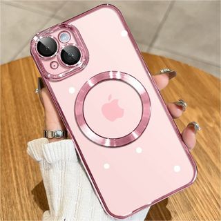 【色: ピンク】【本体の色・人気五色】JUESHITUO iPhone 15 ケ(その他)