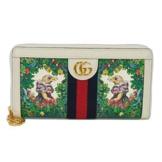 グッチ(Gucci)のGUCCI グッチ オフディア ジップアラウンドウォレット GGマーモント ウェブ ストライプ シェリー ホワイト ラウンドファスナー ロングジップウォレット 日本限定 ヒグチユウコ マルチカラー 長財布 523154 9VFAY 8508(財布)