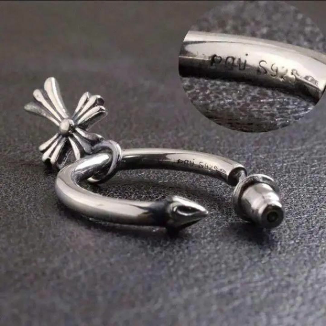 100% シルバー925 ピアス フープクロス【B】silver925 レディースのアクセサリー(ピアス)の商品写真