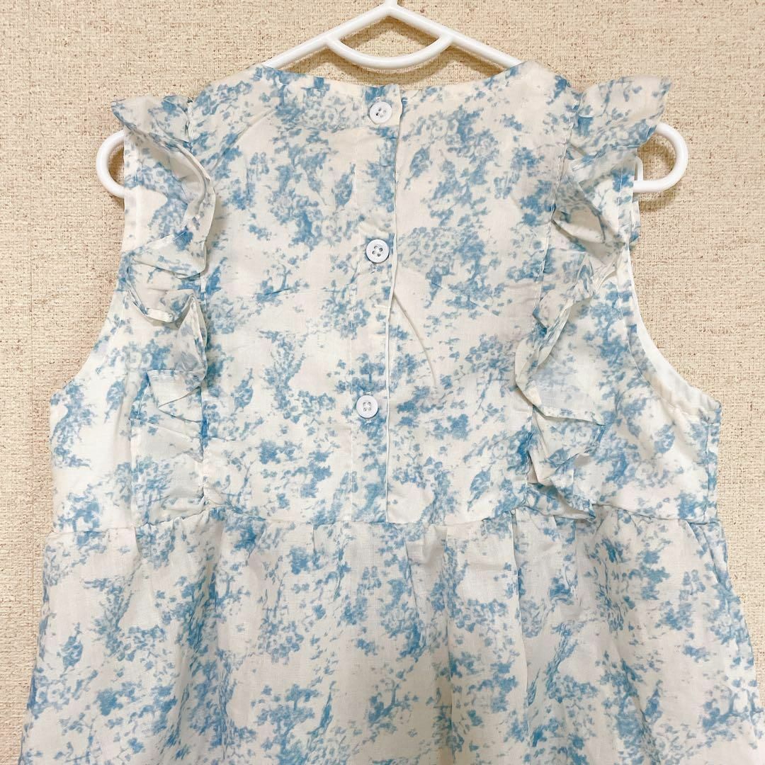 トワルドジュイ ワンピース 120 リボン フリル　水色　オルチャン　《330》 キッズ/ベビー/マタニティのキッズ服女の子用(90cm~)(ワンピース)の商品写真