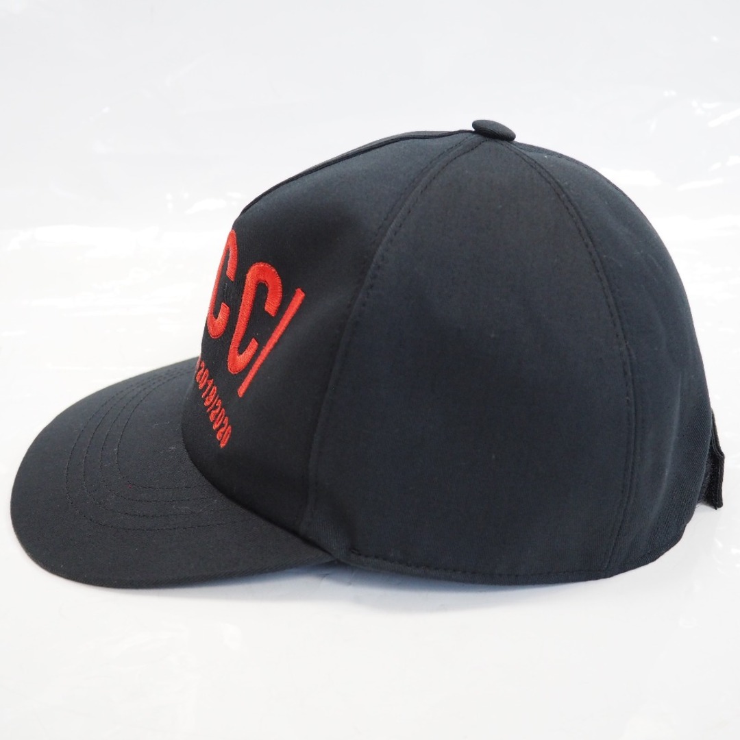 Gucci(グッチ)のグッチ ベースボールキャップ ロゴ刺繍 エンブロイダリー 596211 ブラック×レッド系 帽子 Th960591 超美品・中古 メンズの帽子(キャップ)の商品写真