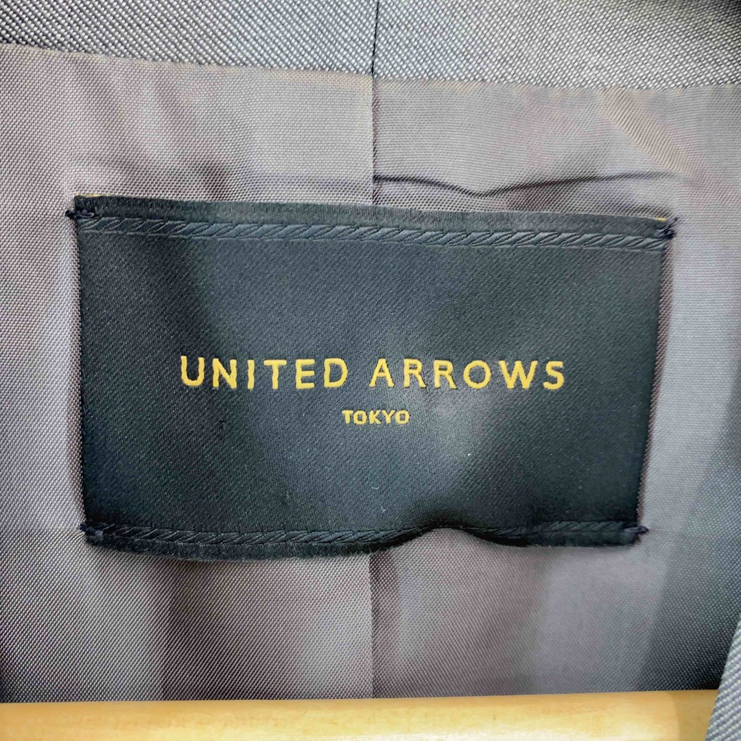 UNITED ARROWS(ユナイテッドアローズ)のUNITED ARROWS ユナイテッドアローズ レディース ノーカラージャケット グレー ウール レディースのジャケット/アウター(ノーカラージャケット)の商品写真