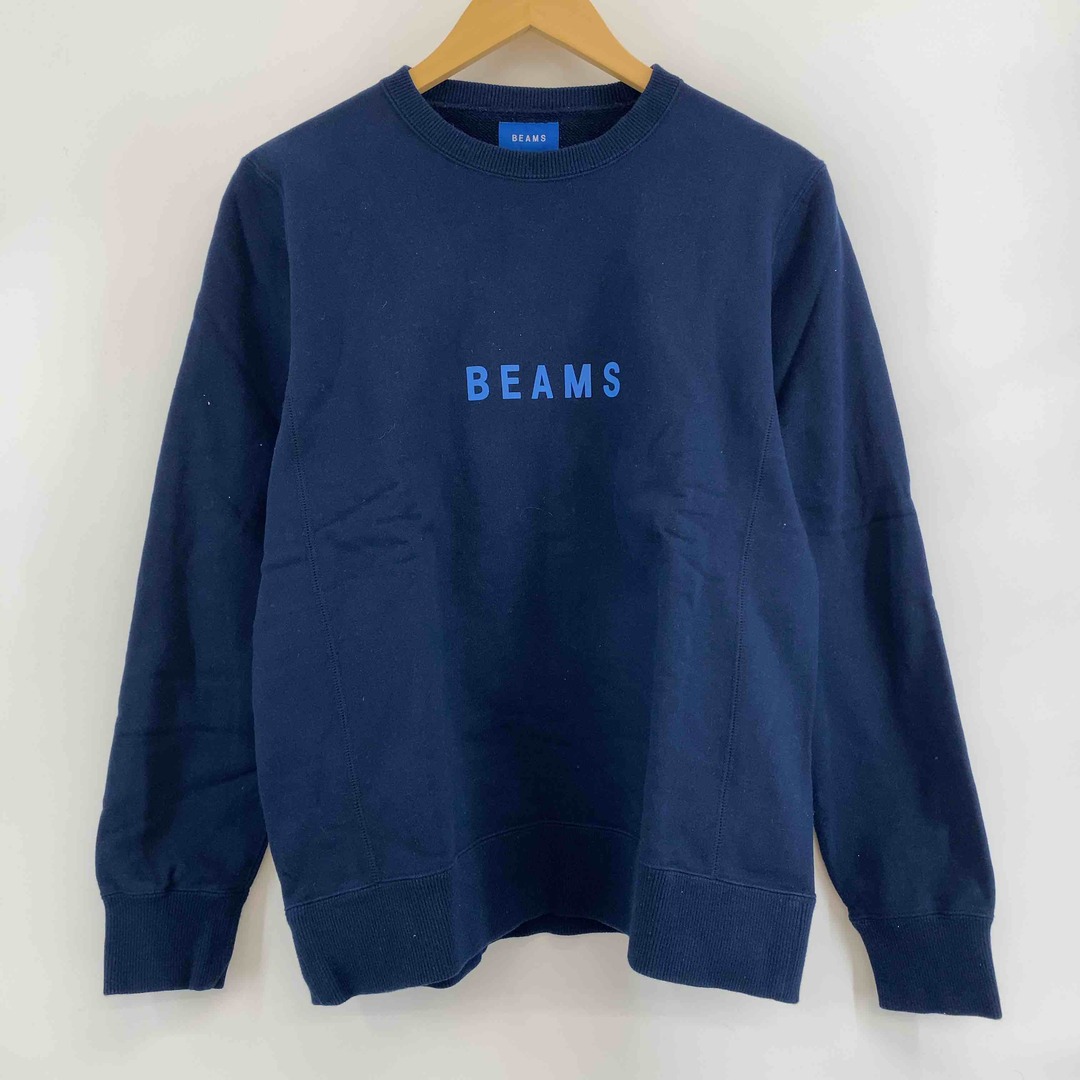 BEAMS(ビームス)のBEAMS ビームス メンズ スウェット ネイビー ロゴ クルーネック コットン メンズのトップス(スウェット)の商品写真