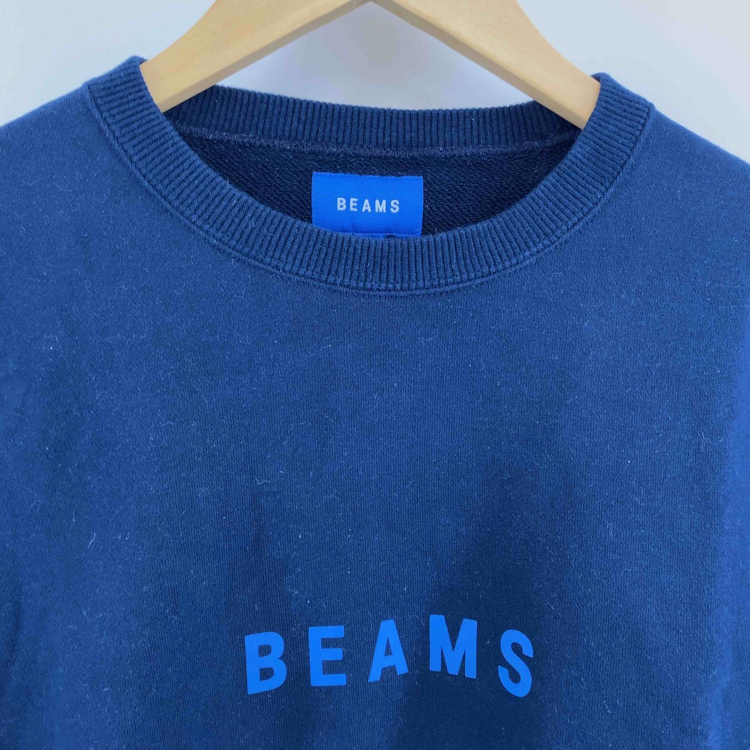 BEAMS(ビームス)のBEAMS ビームス メンズ スウェット ネイビー ロゴ クルーネック コットン メンズのトップス(スウェット)の商品写真