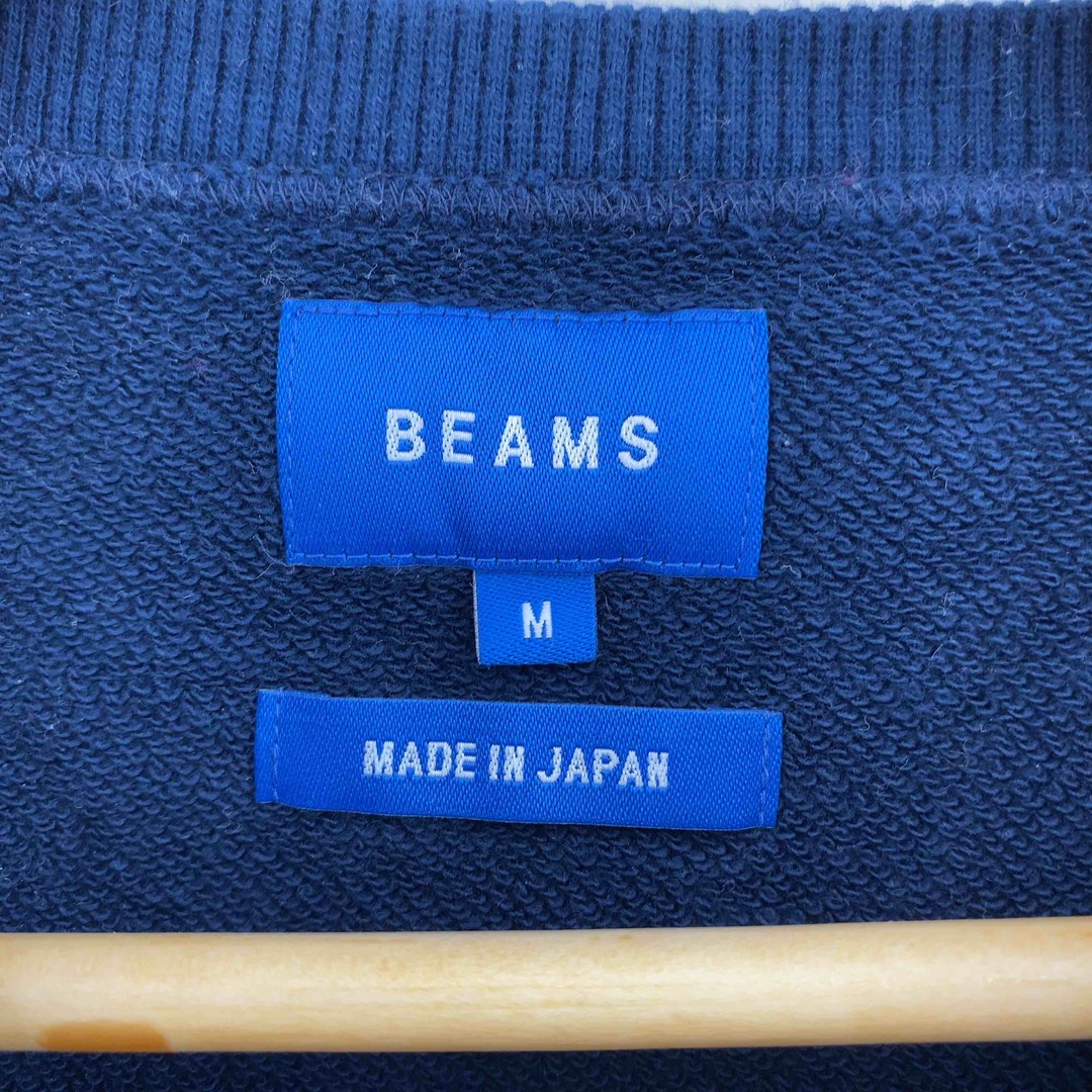 BEAMS(ビームス)のBEAMS ビームス メンズ スウェット ネイビー ロゴ クルーネック コットン メンズのトップス(スウェット)の商品写真