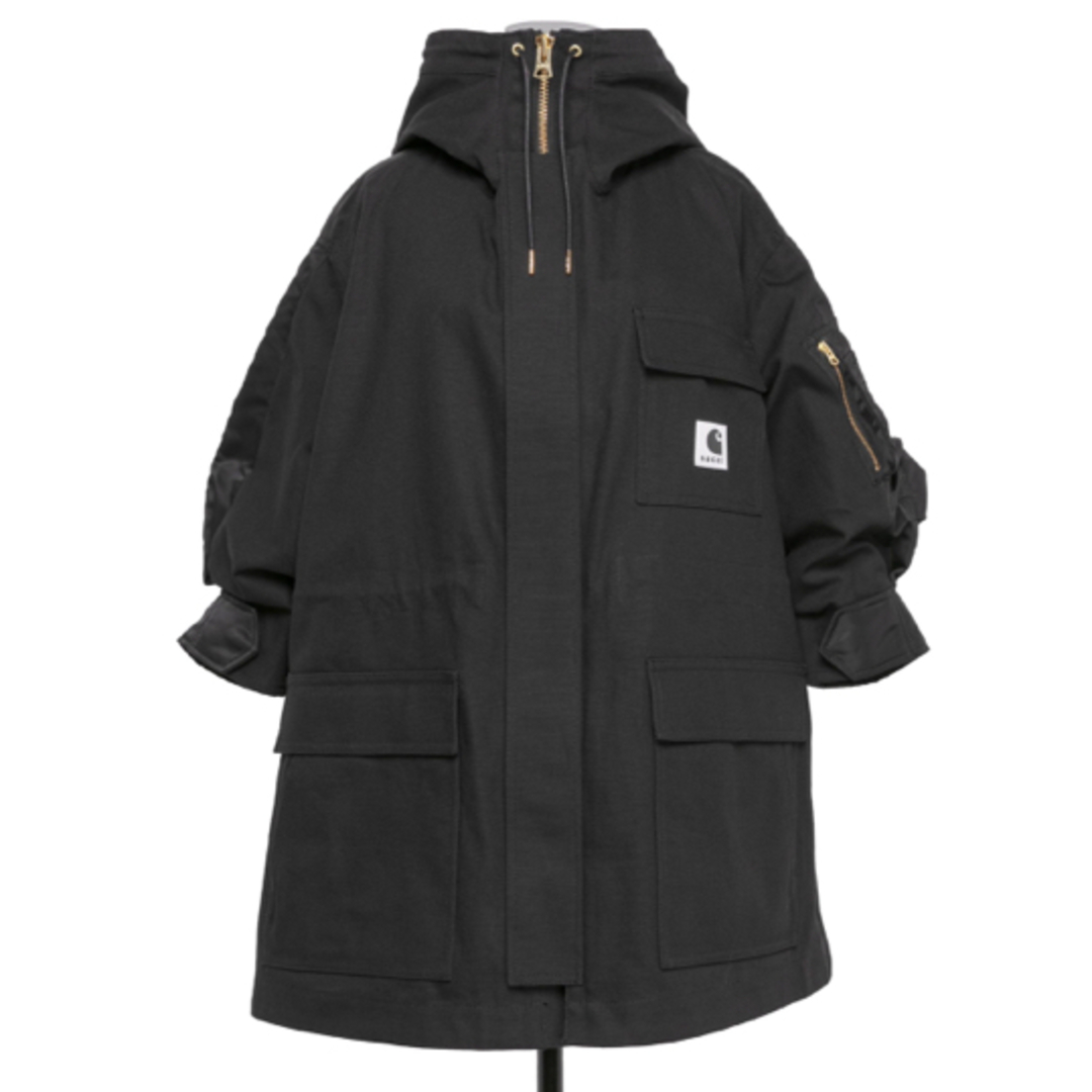 sacai(サカイ)のCarhartt WIP Duck x Nylon Twill Coat 黒 レディースのジャケット/アウター(モッズコート)の商品写真