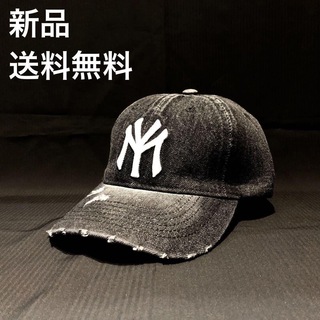 大トレンド★新品 NYデニムキャップ 帽子ベースボールキャップ ストリート LA(キャップ)