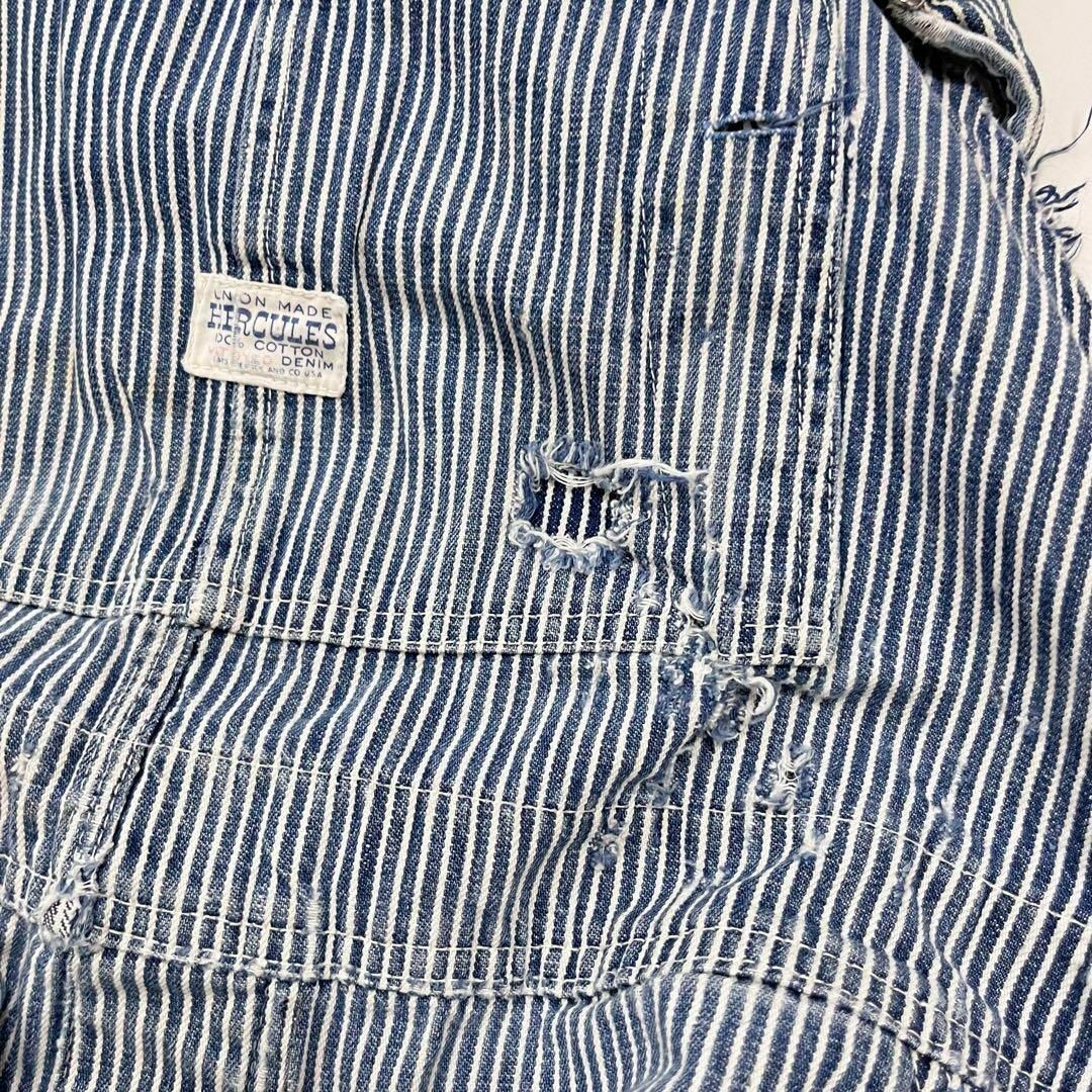 60s HERCULES ヘラクレス オーバーオール ヒッコリー ストライプ メンズのパンツ(その他)の商品写真
