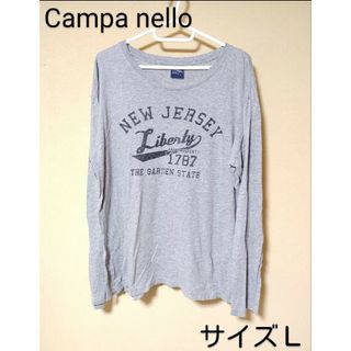 Campa nello＊Tシャツ・長袖・サイズＬ＊グレー系・トップス・メンズ(Tシャツ/カットソー(七分/長袖))