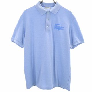 ラコステ(LACOSTE)のラコステ 日本製 プリント 半袖 ポロシャツ 5 ブルー LACOSTE 鹿の子 メンズ 古着 【240425】(ポロシャツ)