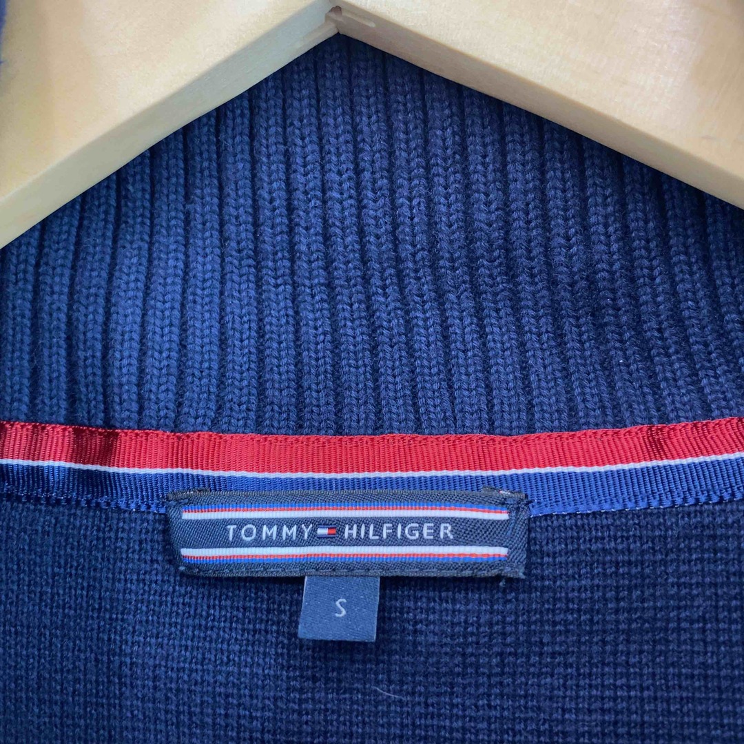 TOMMY HILFIGER(トミーヒルフィガー)のTOMMY HILFIGER トミーヒルフィガー レディース ニットジャケット ライダース コットン ネイビー レディースのトップス(ニット/セーター)の商品写真