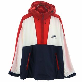 ヘリーハンセン(HELLY HANSEN)のヘリーハンセン アウトドア ハーフジップ ナイロンジャケット L HELLY HANSEN フード メンズ 古着 【240425】(ナイロンジャケット)