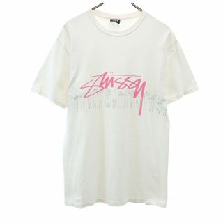 ステューシー(STUSSY)のステューシー プリント 半袖 Tシャツ M ホワイト STUSSY メンズ 古着 【240425】 メール便可(Tシャツ/カットソー(半袖/袖なし))