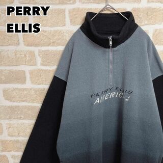 PERRY ELLIS - PERRY ELLIS ペリーエリス ハーフジップフリース 刺繍ロゴ XL