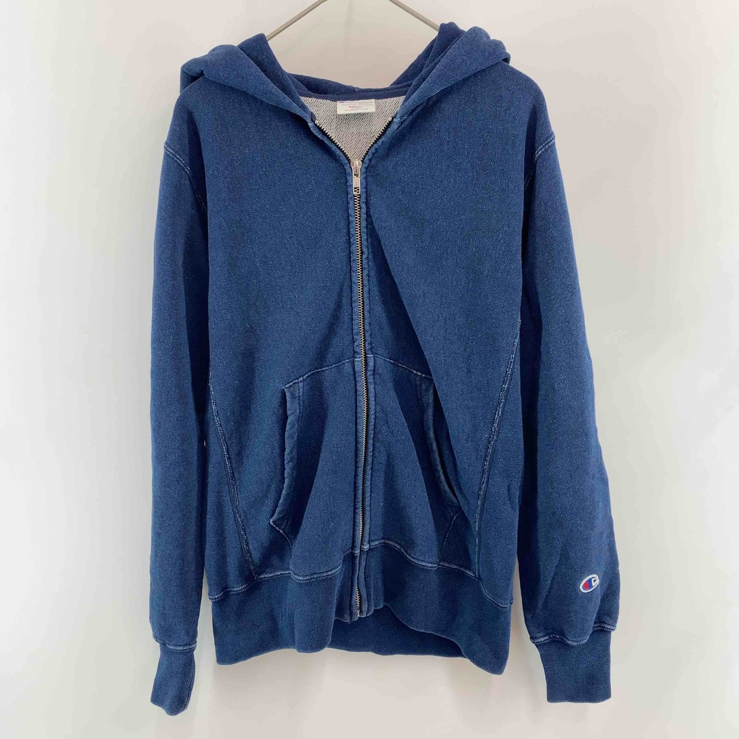 Champion(チャンピオン)のChampion チャンピオン メンズ パーカー ネイビー 裏毛 インディゴブルー フルジップ メンズのトップス(パーカー)の商品写真