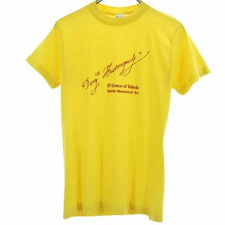 Ghed 80s  USA製 ヴィンテージ 半袖 Tシャツ M イエロー メンズ 古着 【240425】 メール便可(Tシャツ/カットソー(半袖/袖なし))