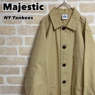 マジェスティック(Majestic)の90s Majestic マジェスティック カバーオール ヤンキース ベージュ(カバーオール)