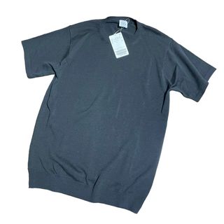 エディフィス(EDIFICE)の【未使用品】エディフィス シルク混 サマーニット 半袖 カットソー メンズ S(Tシャツ/カットソー(半袖/袖なし))