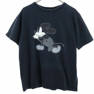 ディズニー(Disney)のディズニー ミッキーマウス 半袖 Tシャツ 4 ブラック Disney メンズ 古着 【240425】 メール便可(Tシャツ/カットソー(半袖/袖なし))