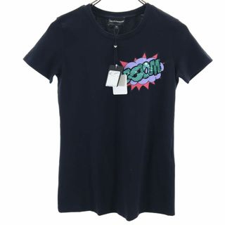 エンポリオアルマーニ(Emporio Armani)の未使用 エンポリオアルマーニ ブルガリア製 半袖 Tシャツ 38 ブラック Emporio Armani レディース 古着 【240425】 メール便可(Tシャツ(半袖/袖なし))