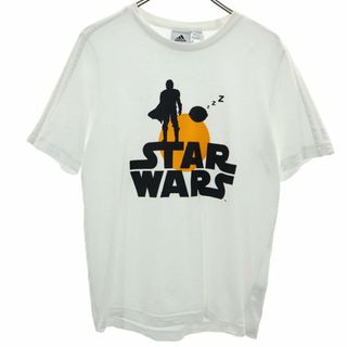 アディダス(adidas)のアディダス × スターウォーズ コラボ 半袖 Tシャツ S 白 adidas × STAR WARS メンズ 古着 【240425】 メール便可(Tシャツ/カットソー(半袖/袖なし))