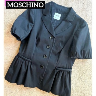 MOSCHINO - 【希少美品】モスキーノ テーラードジャケット イタリア製 ふんわり袖 リボン 