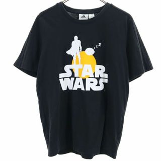 アディダス(adidas)のアディダス × スターウォーズ コラボ 半袖 Tシャツ M 黒 adidas × STAR WARS メンズ 古着 【240425】 メール便可(Tシャツ/カットソー(半袖/袖なし))